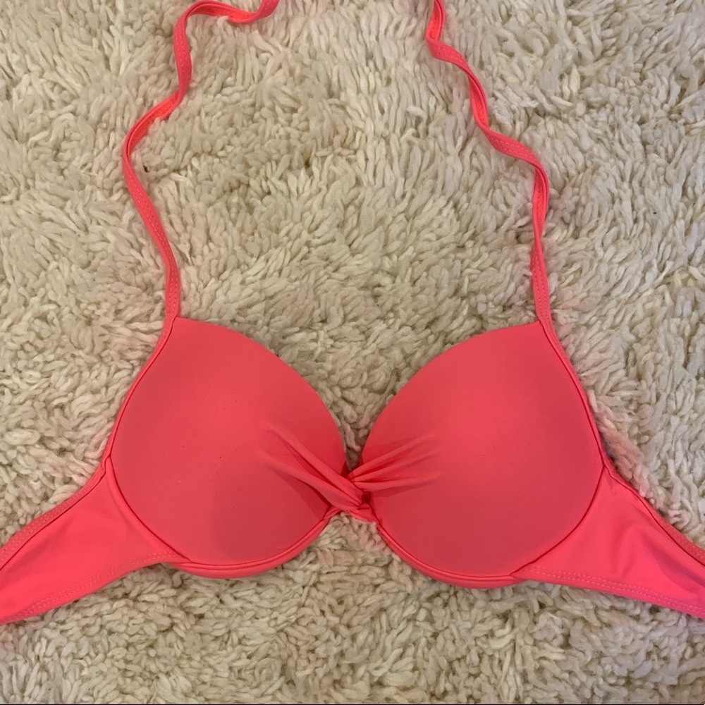 Neon Pink push up bikini top